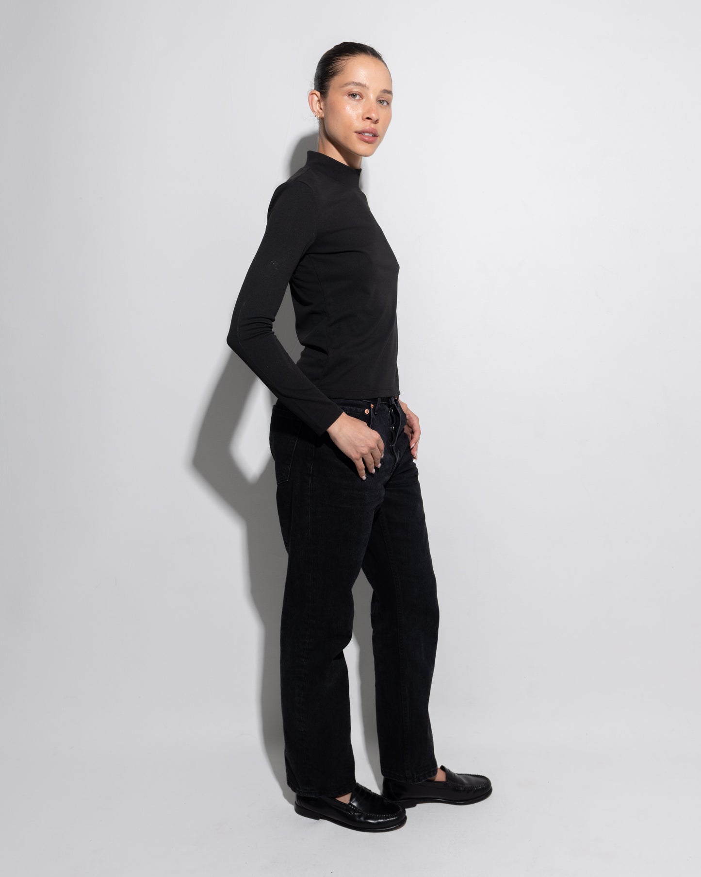 Long Sleeve Mock Neck Shirt