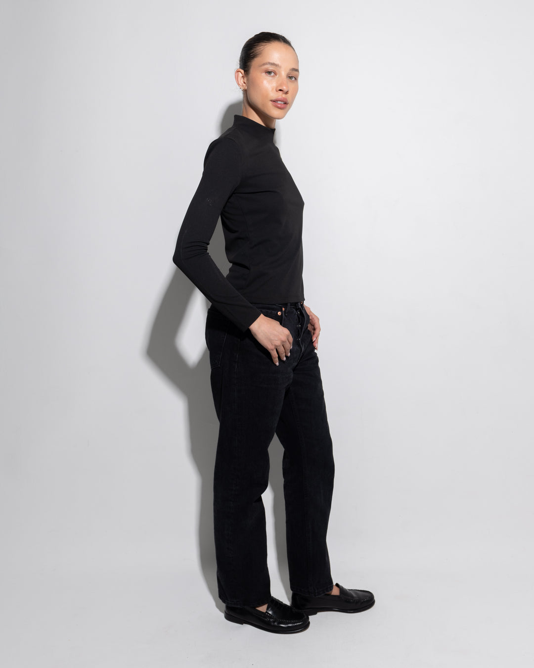 Long Sleeve Mock Neck Shirt